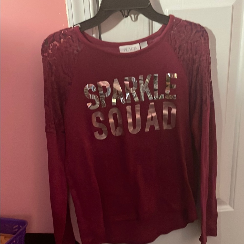 Place Sparkle Squad Burgundy Top